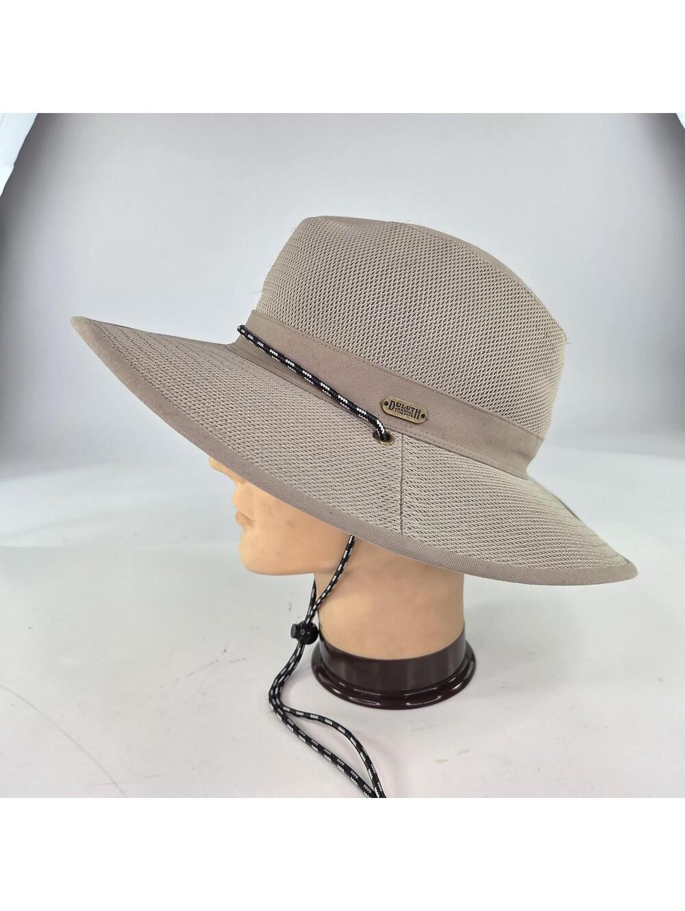 Duluth Trading Co Mens Mesh Crusher Khaki Tan Wide Brim Safari Hiking Hat Size M